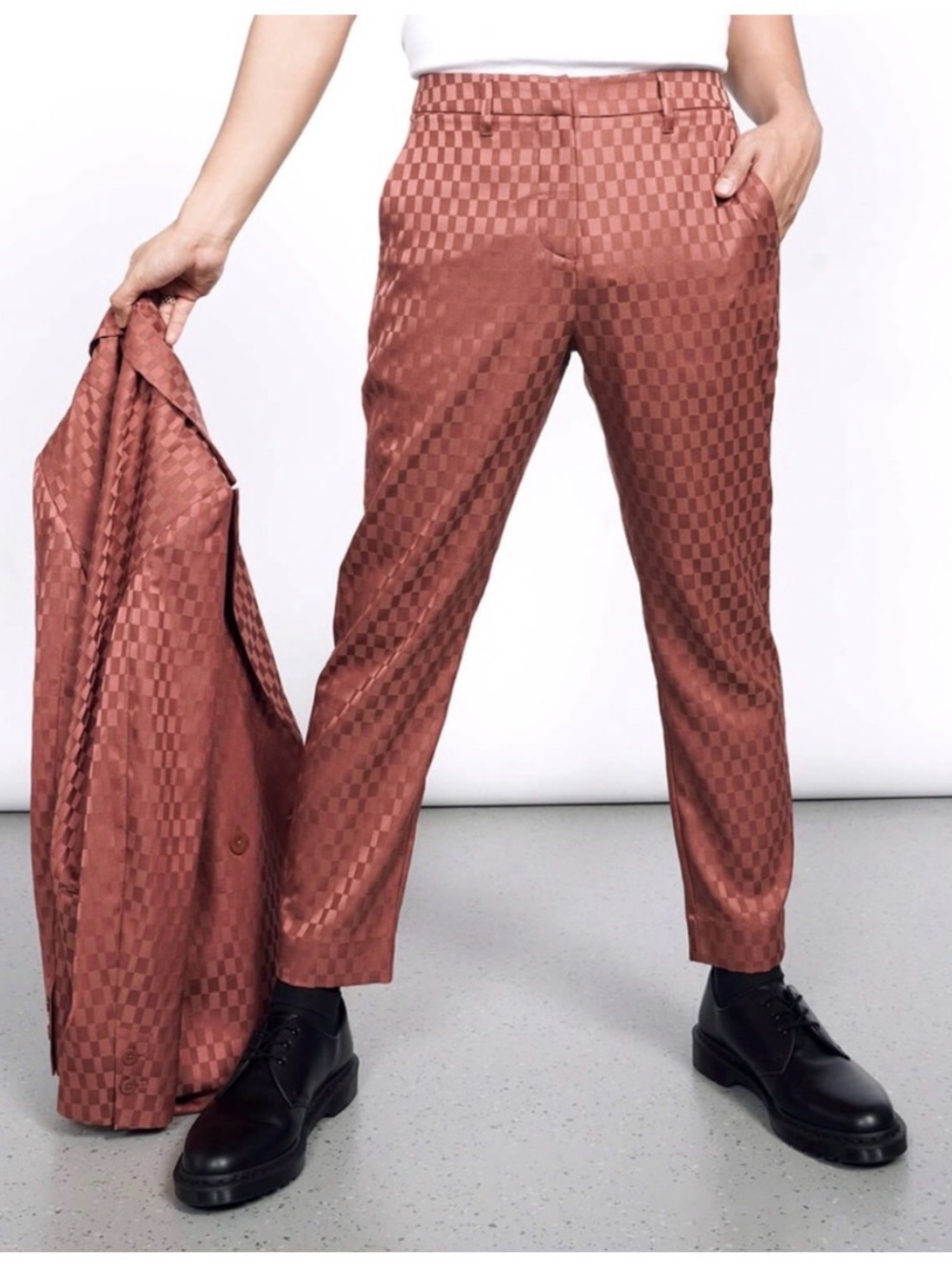 Wildfang - The Empower Slim Crop Pant - Check Jacquard